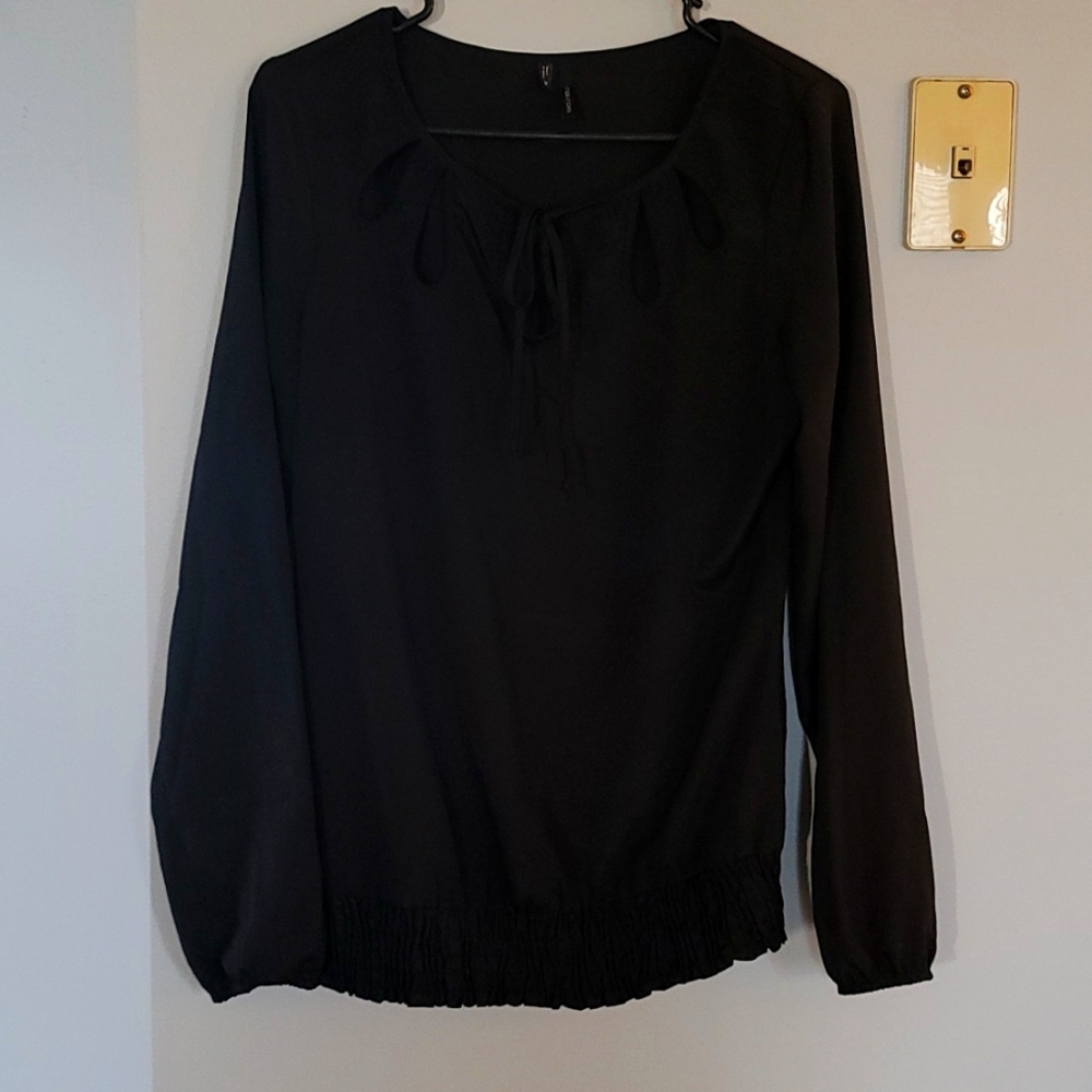 Maurcies Medium black eyelet blouse